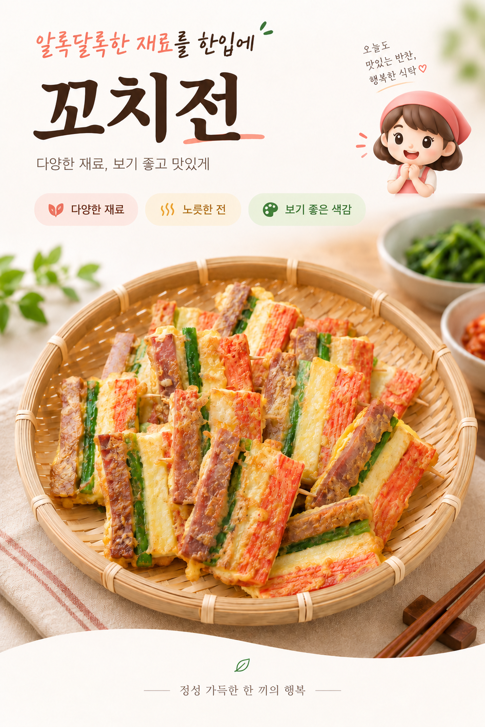 순수한반찬]  알록 달록 오색 꼬치전